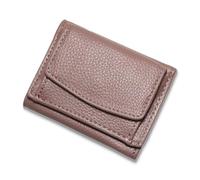 Houtangduty Mini Wallet, Genuine Leather RFID Blocking Card Holder Organizer Pocket Mini Wallet, with Coin Pouch (Gray Pink,One Size)