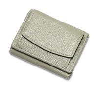 Houtangduty Mini Wallet, Genuine Leather RFID Blocking Card Holder Organizer Pocket Mini Wallet, with Coin Pouch (Gray Green,One Size)