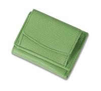 Houtangduty Mini Wallet, Genuine Leather RFID Blocking Card Holder Organizer Pocket Mini Wallet, with Coin Pouch (Green,One Size)