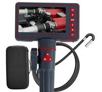 HOUTIAXDYT 2-Way 180° Endoscope with 8.5mm Lens Articulated Snake Camera, 5'' Screen HD Articulating Borescope, impermeabile, Video Inspection Camera with Light, for Automotive Home Mechanics (3m)