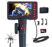 HOUTIAXDYT 8.5mm Telecamera Endoscopica, Rotazione Bidirezionale a 360°, 5'' IPS con Controllo a Rotella, Impermeabile IP67, Flessibile Endoscopio per Ispezioni su Muri, Auto e Motori (3m)