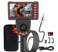 HOUTIAXDYT Endoscopio a quattro vie a 360°, display IPS da 5", Telecamera Endoscopica HD 1080P con luce LED, sonda telecamera impermeabile flessibile da 6,0/3,9 mm per ispezioni auto (1 m) (6.0mm)