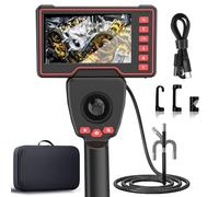 HOUTIAXDYT Endoscopio Curvatura Quattro direzioni, Telecamera Endoscopica HD 1080P con luce LED, display IPS da 5", sonda telecamera impermeabile flessibile per ispezioni auto (1 m) (6.0mm)