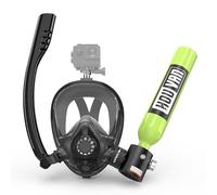 HOUVAN Mini serbatoio con maschera da snorkeling da 0,5 l, gonfiabile, con maschera integrale da immersione, bottiglia pony, per immersioni subacquee, per snorkeling ricreativo, immersioni poco