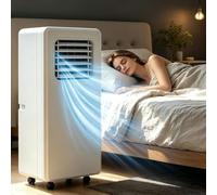 HOUXINZ Climatizzatore Autonomo Portatile Potente Pompa di Calore 12000 BTU Raffresca e Riscalda, Condizionatore Senza unità Esterna Silenzioso con Telecomando a Rotell, 12000btu