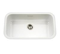 Houzer Lavello da cucina in acciaio inox smaltato Porcela serie Porcela, lavello da cucina a vasca singola, resistente ed elegante, grande lavello da incasso per la tua cucina - PCG-3600 WH
