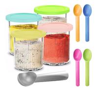 HOVCEH 4 Pezzi Contenitori per Gelato per Ninja Creami, 680 ML Contenitori per Gelato Set con Ninja Ice Creami NC501 NC500 Serie, Senza BPA Dishwasher Safe, Perfetto per Gli Amanti del Gelato