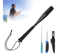 HOVCEH Ammazza Pesci in Alluminio, 3Pcs Pesca Pesce Killer, Acciaio Inossidabile Gancio Looser e Coltello da Pesca con Fodero, Alluminio Fish Killer, Accessori da Pesca per Pesca All'aperto (Nero)