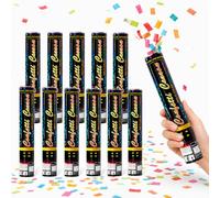 HOVCEH Cannoni per coriandoli biodegradabili, 30 cm, 12 pezzi | Poppers colorati per feste, coriandoli, grandi coriandoli per feste, ideali per compleanni, feste e matrimoni