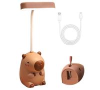 HOVCEH Capybara Luce Notturna Bambini, 2 in 1 Lampada da Scrivania LED con Temperamatite, Capybara Lampada da Tavolo per Lettori, Studio, Sonno