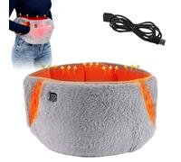 HOVCEH Fascia Lombare Riscaldante, 3 Temperature Fascia Riscaldante Lombare con Connessione USB, 2in1 Scalda Schiena Elettrico, Cintura Termica per Schiena, Collo, Spalle, Addome (Grigio)