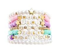HOVCEH Kp0p De/mon Hunters Bracelet, 7 Pezzi Bracciale Coordinato con Lettere, Braccialetti Elastici per Fan KPop Regali di Compleanno, Accessori per Outfit da Concerto, Gioielli Dell'Amicizia