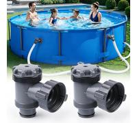 HOVCEH Rubinetti Piscina 38 mm per Piscine, Confezione da 2 Absperrventil Pool, Materiale ABS di Alta qualità Accessori per Piscina Fuori Terra Adatti alle Piscine Fuori Terra Bestway, Hnemix, Intex