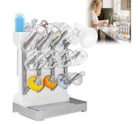 HOVCEH Scola Biberon, Scolabiberon con Vassoio di Sgocciolamento, Grande Rastrelliere Asciuga Biberon per Sgocciolare, Porta Biberons Senza BPA, Salvaspazio