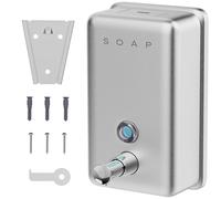 Hovea - Dispenser Sapone da Muro 1100 ml - Distributore Sapone Bagno, Cucina in Acciaio Inox - Dosatore di Sapone Liquido, Shampoo, Detersivo Piatti - Metallo Spazzolato Antiruggine - SP1100