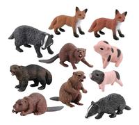 HoveeLuty 10 Pezzi di Giocattoli Animali, Figure di Animali realistiche tra Cui Tasso, Castoro, Formichiere, ghiottone, Giocattoli educativi per l'apprendimento, Set Regalo di Compleanno, Animal