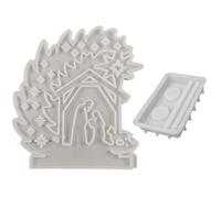HoveeLuty 2 Pezzi/Set stampi in Silicone per presepe e portacandele stampi in Silicone per Decorazioni Natalizie da Tavolo per la casa epossidico per colata Sta