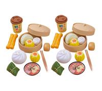 HoveeLuty 2 Set Set di Cibo per Giochi di Imitazione, 26 Pezzi Bao Bun Giocattolo e Gnocchi con Cestello per Vapore, Realistico Giocattolo Dim Sum Cinese per Bambini Gioco di Ruolo Gnocchi Giocattoli