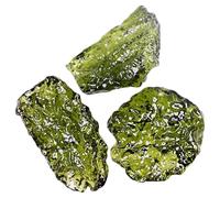 HoveeLuty 3 Pezzi di di moldavite da 1 a 3 g, Meteorite Ceco Verde, Ciondolo in Pietra di moldavite Irregolare Artificiale per la creazione di Gioielli, Pietra di Casuale, di