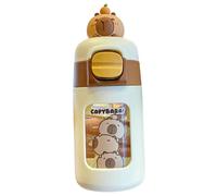HoveeLuty Borraccia Capybara con Coperchio e Cannuccia in Silicone, 330 ml, per PC, con Guarnizione, per Bambini e Bambine a Scuola, in Ufficio Viaggio. Borraccia per Bambini, con Cannuccia.