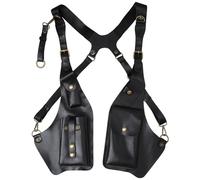 HoveeLuty Borsa a Tracolla Regolabile antifurto in PU con Doppia Tracolla, Multitasche, in Pelle Nera, per Uomo e Donna, Borsa a Regolabile Pelle, Portafogli antifurto per Uomo