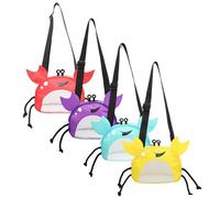 HoveeLuty Borsa da Spiaggia per Bambini, 4 Pezzi, Borsa a Forma di Granchio in Rete con Conchiglie e Cerniera, Personalizzata per Raccogliere Conchiglie per Ragazzi e Ragazze, Borse da Spiaggia per b