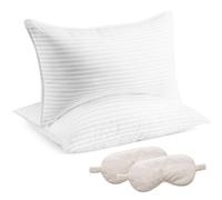 HoveeLuty Confezione da 2 cuscini King, cuscino morbido e di supporto con 2 maschere per gli occhi, imbottitura in poliestere ipoallergenico, 19x34 pollici, sonno confortevole per tutte le posizioni