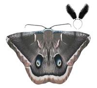 HoveeLuty Costume da falena, di Farfalla per Halloween con Fascia di Piume Stampata su Entrambi i Lati, Mantello con di falena per Halloween o Festa in Maschera, di Farfalla, di, Cost