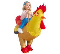 HoveeLuty Costume da pollo per adulti, costume gonfiabile impermeabile in PVC da gallina, costume divertente con ventilatore ad aria, taglia unica, per bambini, Natale, feste di Halloween, S