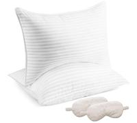 HoveeLuty Cuscino Queen, set di 2 cuscini morbidi e di supporto con 2 maschere per gli occhi, imbottitura in poliestere ipoallergenico, 18x28 pollici, sonno confortevole per tutte le posizioni