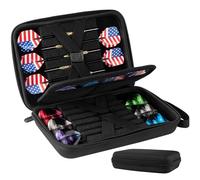 HoveeLuty Custodia per freccette contiene 12 freccette e accessori Porta in EVA con tasca in rete Chiusura con cerniera Custodia per per punte acciaio e morbide con fissatore interno