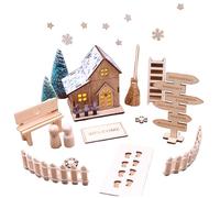 HoveeLuty Decorazioni Natalizie per Case delle Bambole, Set di Case semplici simulate, Miniature per delle Bambole, Oggetti in Miniatura in Legno Fai da Te per Natale, Accessori per Giardini Fat