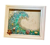 HoveeLuty Kit Artistico in Vetro di Mare, Kit Artistico in Vetro di Mare colorato con Cornice per Foto, Artigianale Mosaico Fai da Te di per Regali Artigianali, Decorazioni per la casa