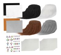 HoveeLuty Kit Maschera pelosa, Maschera da Gatto teriano con Pelliccia e Foglio di Feltro Adesivo, retine per Gli Occhi e Adesivo, Perfetta per Cosplay, Feste, Halloween