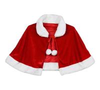 HoveeLuty Mantello Rosso per Bambini Mantello Rosso Corto con Rifiniture in Pelliccia Bianca Costume Natalizio per Eventi Cosplay per Bambini Costume da Babbo Natale
