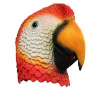 HoveeLuty Maschera da Maschera da pappagallo rossa Costume da pappagallo Realistico animale in lattice Testa di Costume da festa di Halloween per adulti e bambini da piccione Costu