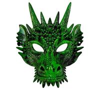 HoveeLuty Maschera di drago per adulti, maschera di drago verde in PP per cosplay a pieno facciale, novità per Halloween, spettacoli in, festival, feste di carnevale, maschere di Halloween, masche