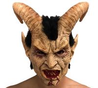 HoveeLuty Maschera di Halloween in lattice a testa intera, maschera spaventosa da demone, horror, accessori di Halloween per adulti, feste in, cosplay, maschere nere di, accessori di Hal