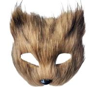 HoveeLuty Maschera Therian Maschera Mezza Faccia Pelosa di Volpe di Halloween con Elastico di Gatto Attrezzatura Therian per Cosplay, Festa di Halloween, Costume in Maschere di G