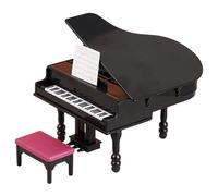 HoveeLuty Mobili per casa delle Bambole, Mini Pianoforte Realistico con Sedia, Pianoforte Giocattolo in plastica, Piccolo a Coda per la Scena della casa delle Bambole Fate, gioc