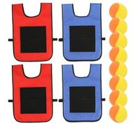 HoveeLuty Set di 4 Palline da Dodgeball con 8 Palline Sportive e 4 adesive, Giochi con Gilet con Cinturino, Gioco interattivo con Bersaglio di Lancio, adesive per Bambini Che Giocano all'ap