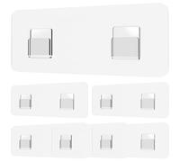 HoveeLuty Set di 6 supporti per doccia adesivi di ricambio, 2 ganci piatti, trasparenti e impermeabili, per bagno e cucina, 6 x 14 cm