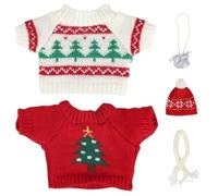 HoveeLuty Set di Vestiti per Bambole di Natale per Peluche Capibara, Accessori per Bambole di Natale includono Cappello, Sciarpa, Maglione e Borsa, per Capibara di Peluche da 10" (Senza) Cappello di