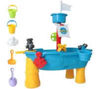 HoveeLuty Tavolino da Acqua per Bambini 17 Pezzi/Set Nave Pirata Tavolo da Acqua per Bambini Giochi all'aperto e Accessori e Giocattoli sensoriali con Sabbia per Ragazzi Ragazze dai 3 ai 6 Anni