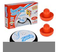 Hover Puck - Mini Hockey galleggiante elettrico | 2 pusher rossi, 1 disco galleggiante | set da tavolo portatile Air Hockèy, giocattolo regalo per bambini e adulti, alimentato a batterie per un D