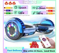 Hoverboard RCB, Hoverboard a due ruote da 6,5 pollici con altoparlante Bluetooth con luce LED, Purple