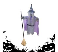 Hovering Witch - Flying Witch Halloween | Prop di Animatronics in Bilico | Decorazioni per Le Streghe con Suoni E Luci Spaventose | Articoli di Decorazione per attività Feste in Giardino Ester