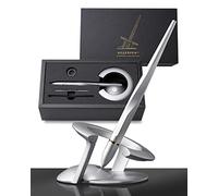 novium Hoverpen Interstellar Edition, penna di lusso realizzata con leghe aerospaziali, estetica unica, penna a rotazione gratuita, decorazione da scrivania, idea regalo (argento Starlight, oro 18 k)