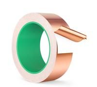 HOVIBU 20m x 30mm Nastro Lamina Rame, Rame Foil Tape, Nastro in Schermatura EMI, Nastro Bifacciale Conduttivo in Pellicola di Rame, per Messa a Terra, Saldatura e Difesa Dalle Lumache ecc