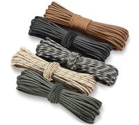 HOVIBU Paracord 4mm 7 Fili, 100% Nylon Corda, Corda da Paracadute Resistente Allo Strappo, Ideale per il Campeggio all'aperto, Fatto a Mano e la Sopravvivenza